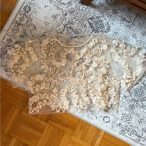 Zara Elegant Cream Ruffle Blouse